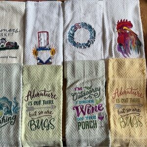 Colorful Embroidered Kitchen Towels Set